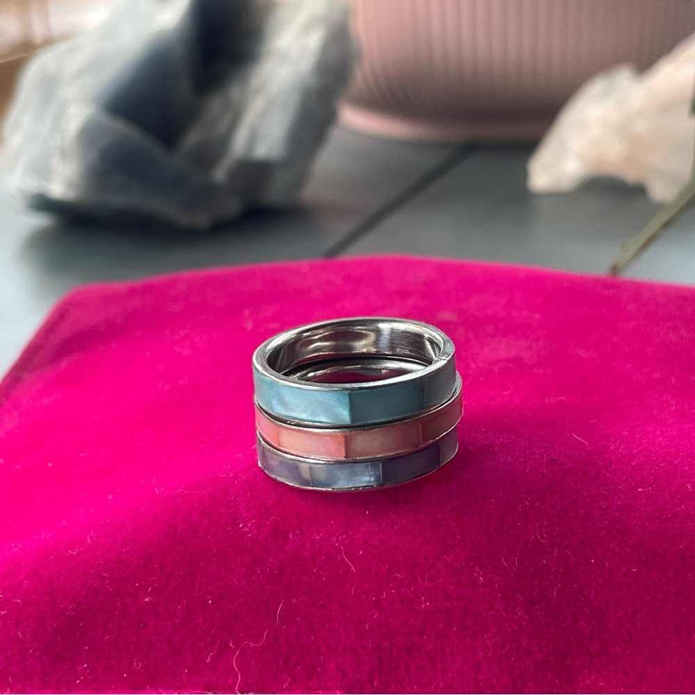 Vintage Colored Shell Stack Rings